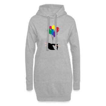 Balloon - Sweat-shirt à capuche long Femme - gris chiné - Devant