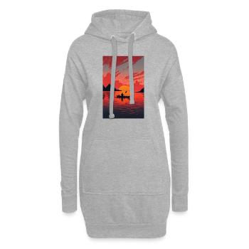 Sunset Kayak - Sweat-shirt à capuche long Femme - gris chiné - Devant
