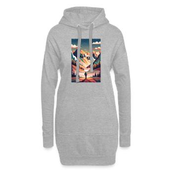 L’élégance alpine : la beauté minimaliste de la montagne - Sweat-shirt à capuche long Femme - gris chiné - Devant