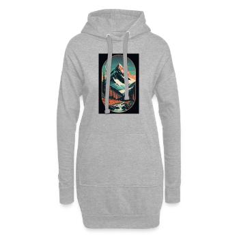 L’élégance alpine : la beauté minimaliste de la montagne - Sweat-shirt à capuche long Femme - gris chiné - Devant
