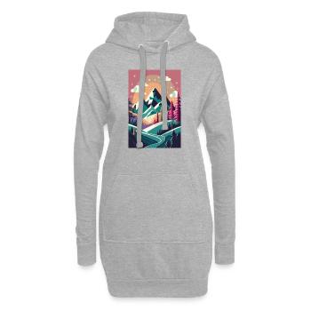 L’élégance alpine : la beauté minimaliste de la montagne - Sweat-shirt à capuche long Femme - gris chiné - Devant