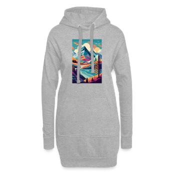 L’élégance alpine : la beauté minimaliste de la montagne - Sweat-shirt à capuche long Femme - gris chiné - Devant