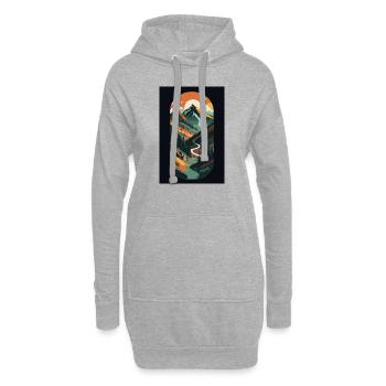 L’élégance alpine : la beauté minimaliste de la montagne - Sweat-shirt à capuche long Femme - gris chiné - Devant