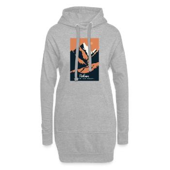 Nature Is Cheaper Than Therapy Mountains Hiking - Hoodie-Kleid - Grau meliert - Vorne