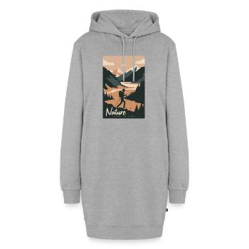 Nature Is Cheaper Than Therapy Mountains Hiking - Hoodie-Kleid - Grau meliert - Vorne