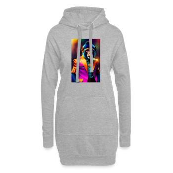Singe de danse - Sweat-shirt à capuche long Femme - gris chiné - Devant