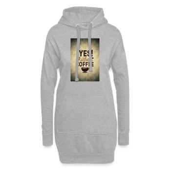 Café Oui J’aime le café Coffeelovers 005 - Sweat-shirt à capuche long Femme - gris chiné - Devant