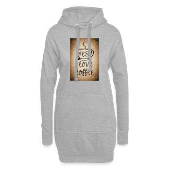 Café Oui J’aime le café Coffeelovers 005 - Sweat-shirt à capuche long Femme - gris chiné - Devant