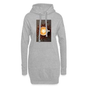 Café Oui J’aime le café Coffeelovers 005 - Sweat-shirt à capuche long Femme - gris chiné - Devant