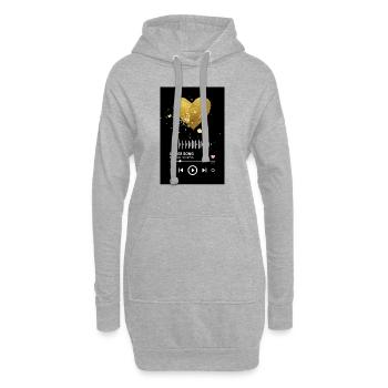 Unser Song, liebe die ewig hält - Hoodie-Kleid - Grau meliert - Vorne