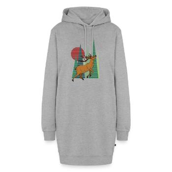 Hirsch - Hoodie-Kleid - Grau meliert - Vorne