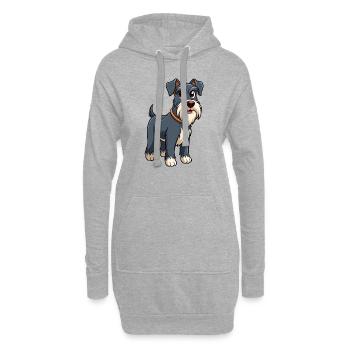 Anmutige Standard-Schnauzer-Hundekunst - Hoodie-Kleid - Grau meliert - Vorne