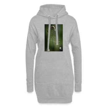 Spinnennetz, Tau und weißes Kumo - Hoodie-Kleid - Grau meliert - Vorne
