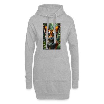 Le Tigre-Papillon - Sweat-shirt à capuche long Femme - gris chiné - Devant