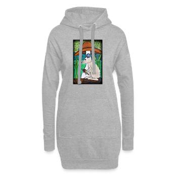Souris avec des abeilles sous la pluie - Sweat-shirt à capuche long Femme - gris chiné - Devant