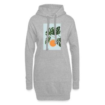 Monstera Coucher de soleil - Sweat-shirt à capuche long Femme - gris chiné - Devant