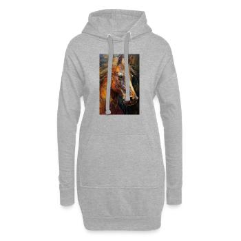 Ein Portrait von einem Pferd 2 - Hoodie-Kleid - Grau meliert - Vorne