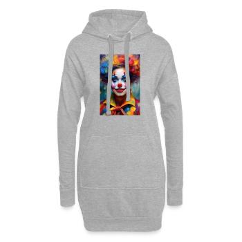 Portrait d’un clown coloré 4 - Sweat-shirt à capuche long Femme - gris chiné - Devant