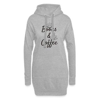 Books & coffee - Hoodie-Kleid - Grau meliert - Vorne