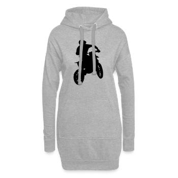 motocross racer - Hoodie-Kleid - Grau meliert - Vorne