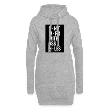 Ne travaillez pas avec des trous du cul - Sweat-shirt à capuche long Femme - gris chiné - Devant
