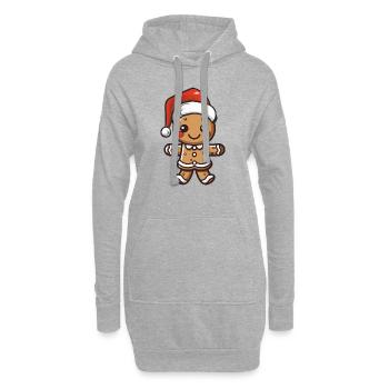 lebkuchenmann - Hoodie-Kleid - Grau meliert - Vorne
