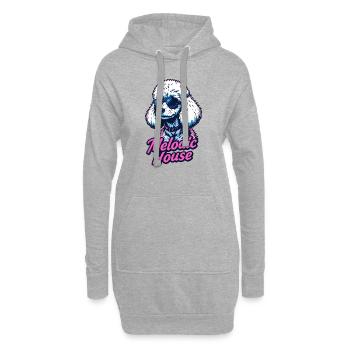 Melodic House Pudel - Hoodie-Kleid - Grau meliert - Vorne