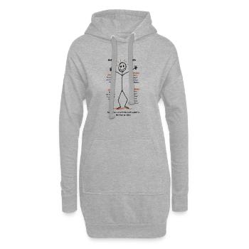 Sofia liebt es, neue Welten zu entdecken - Hoodie-Kleid - Grau meliert - Vorne