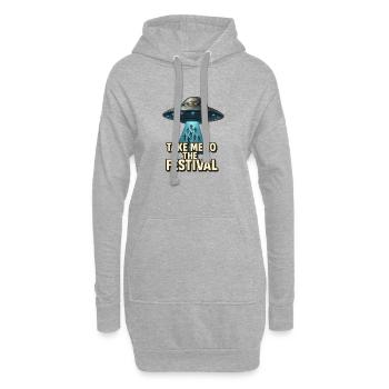 Take me to the Festival - Hoodie-Kleid - Grau meliert - Vorne