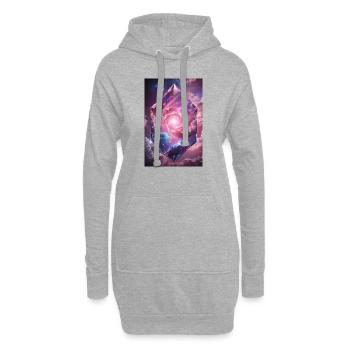 galaxy stars energy diamond cloud pink 2024 - Hoodie-Kleid - Grau meliert - Vorne