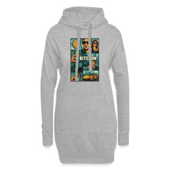 20250507 0850 Bitcoin in GTA Style simple compo - Hoodie-Kleid - Grau meliert - Vorne