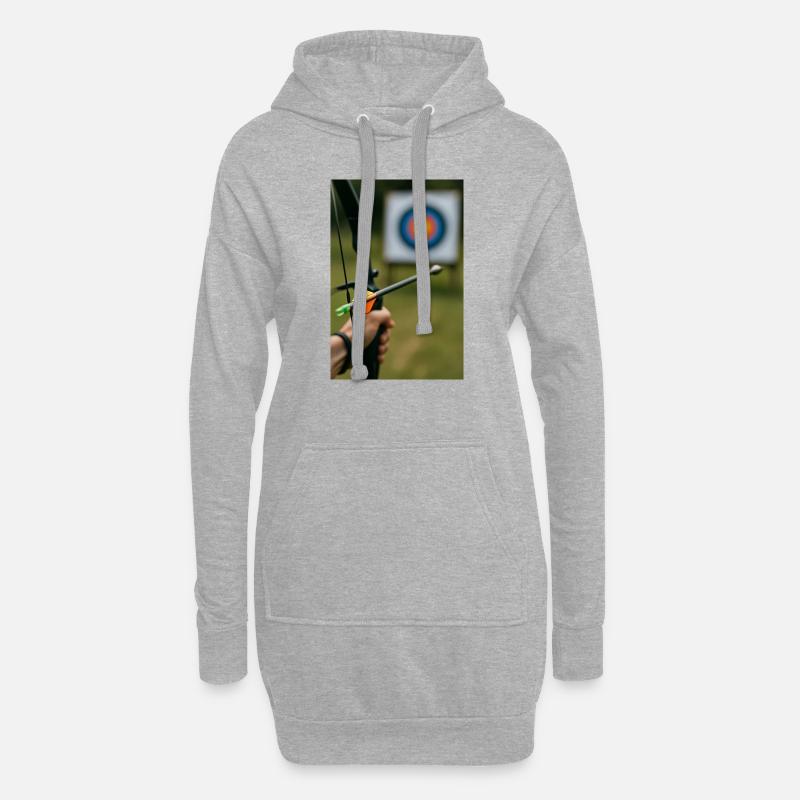 Bogenschießen - Hoodie-Kleid - Grau meliert