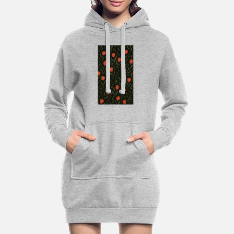Tulip Pattern Hoodie Dress
