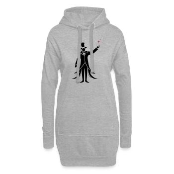 magicien silhouette sorcier - Sweat-shirt à capuche long Femme - gris chiné - Devant
