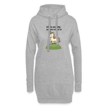 Ich bin einmalig und das ist gut so  - Hoodie-Kleid - Grau meliert - Vorne
