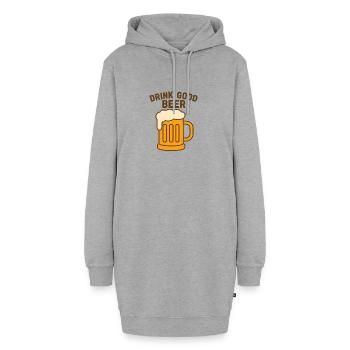 Drink Good Beer – Lustiges Vintage Bier-Design - Hoodie-Kleid - Grau meliert - Vorne