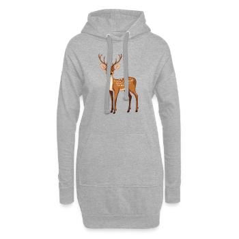 stolzer Hirsch - Hoodie-Kleid - Grau meliert - Vorne