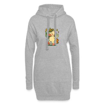 9 - Hoodie-Kleid - Grau meliert - Vorne