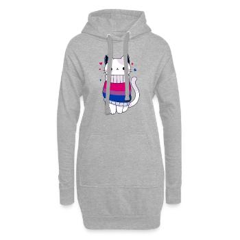 Bisexuel Chat Bi Queer LGBTQ CSD Mois de la fierté - Sweat-shirt à capuche long Femme - gris chiné - Devant