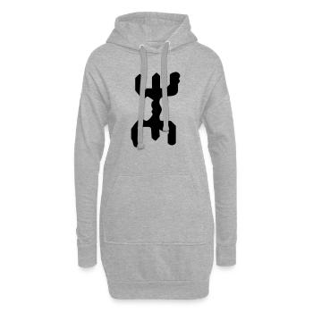 kabyle - Sweat-shirt à capuche long Femme - gris chiné - Devant