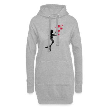 Mermaid Meerjungfrau Seejungfrau Valentinstag Nixe - Hoodie-Kleid - Grau meliert - Vorne