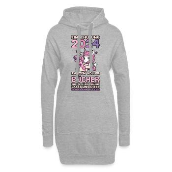 1. Klasse Schulkind Schulanfang Einschulung - Hoodie-Kleid - Grau meliert - Vorne