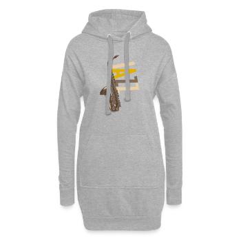 Jazz Saxophon - Hoodie-Kleid - Grau meliert - Vorne