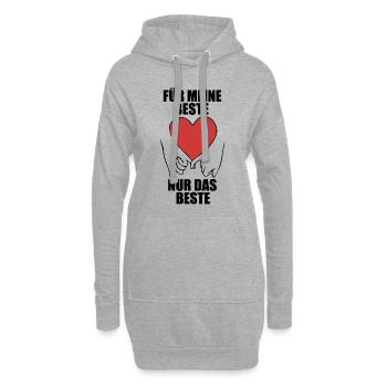 Beste Freundin Spruch Liebe Freundschaft Geschenk - Hoodie-Kleid - Grau meliert - Vorne