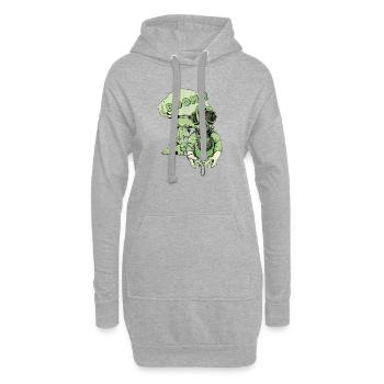 BOOM - jeu gamer joueur joueur joueur cadeau - Sweat-shirt à capuche long Femme - gris chiné - Devant