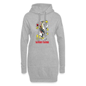 Lucky Luke Mit Pferd Jolly Jumper - Hoodie-Kleid - Grau meliert - Vorne