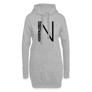 Buchstabe N - Hoodie-Kleid - Grau meliert - Vorne