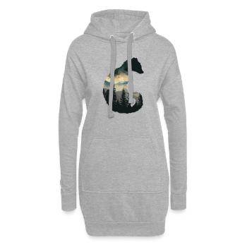 Marder Tier Wald Natur - Hoodie-Kleid - Grau meliert - Vorne