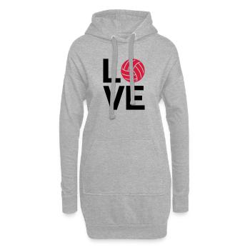 love volleyball - Sweat-shirt à capuche long Femme - gris chiné - Devant