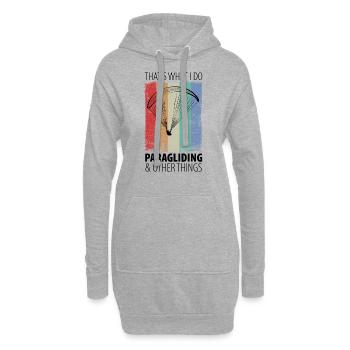 Paragliding Gleitschirm Paragleiter Paraglider - Hoodie-Kleid - Grau meliert - Vorne